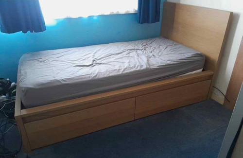 Ikea malm single oak veneer - oak,