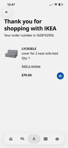 Ikea lycksele grey fabric - lycksele,