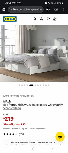 Ikea malm standard king - ikea, bed