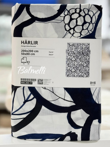 Ikea harlir white blue - blue, double